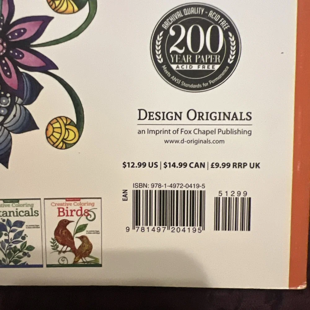 Lot Of 2 Adult Coloring Books Creative Coloring Through Season & Exotic Chickens